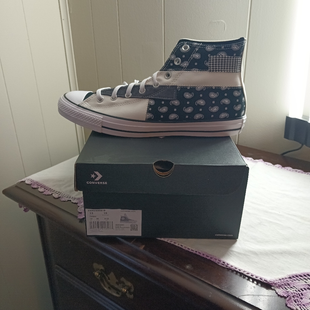 Converse High-Top Sneakers with Paisley Design